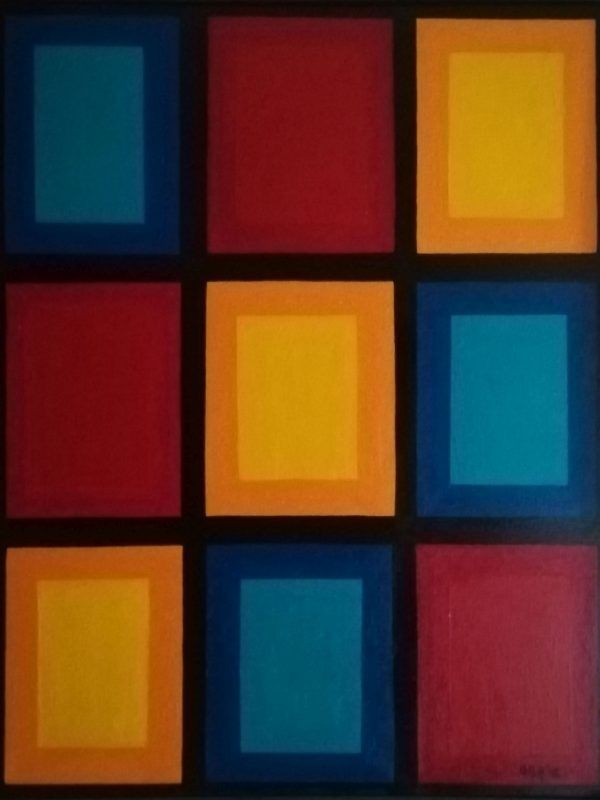 COMPOSICIÓN GEOMÉTRICA - Acrílico sobre lienzo - 90 x 70 cm