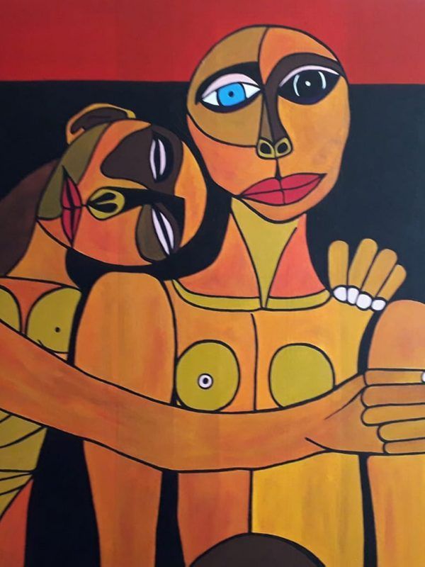 MADRE E HIJO - Acrílico sobre lienzo - 90 x 70 cm
