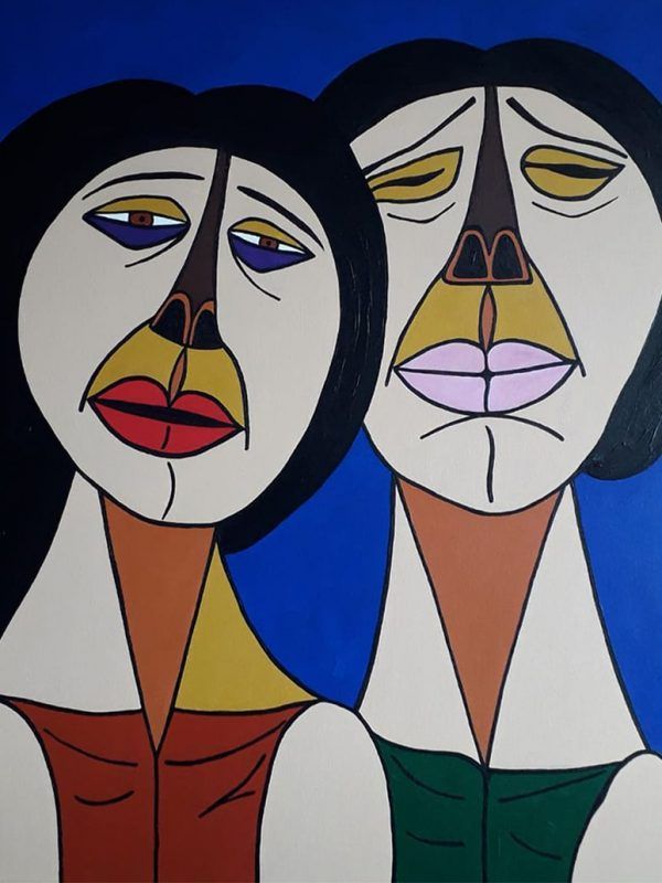DOS HERMANAS - Acrílico sobre lienzo - 80 x 60 cm