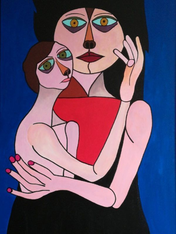 MADRE E HIJO - Acrílico sobre lienzo - 90 x 60 cm