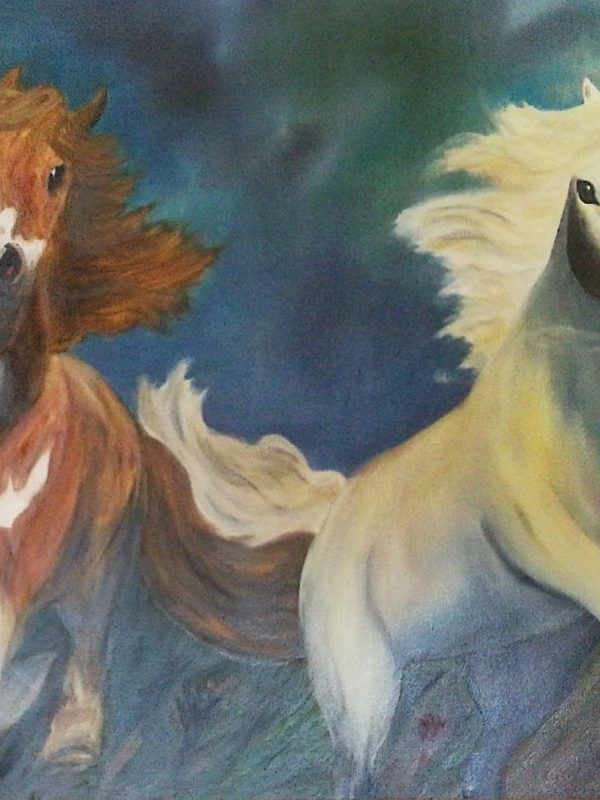 CABALLOS - Óleo sobre lienzo - 130 x 87 cm