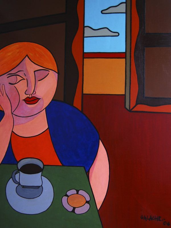 EL CAFÉ - Acrílico sobre lienzo