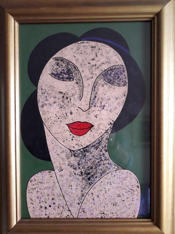 MUJER - Acrílico y tinta sobre papel - 49 x 23 cm