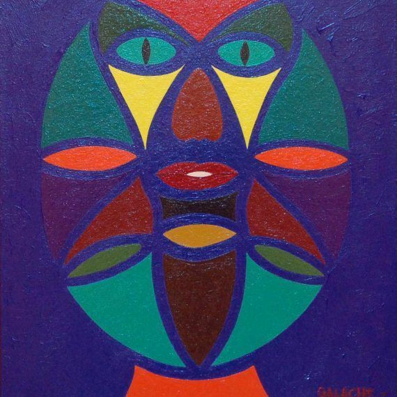 MÁSCARA 8 - Acrílico sobre lienzo - 55 x 46 cm (Colección privada)