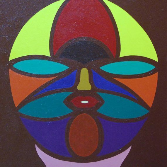 MÁSCARA 7 - Acrílico sobre lienzo - 55 x 46 cm (Colección privada)