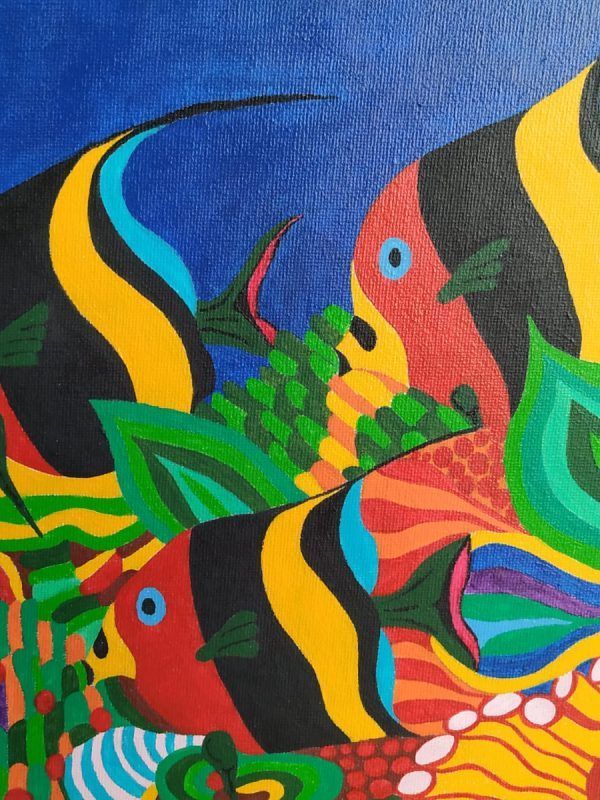 PECES - Acrílico sobre lienzo - 30 x 24 cm (Colección privada)