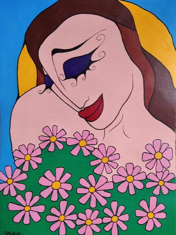MARGARITAS - Acrílico sobre lienzo - 30 x 42 cm