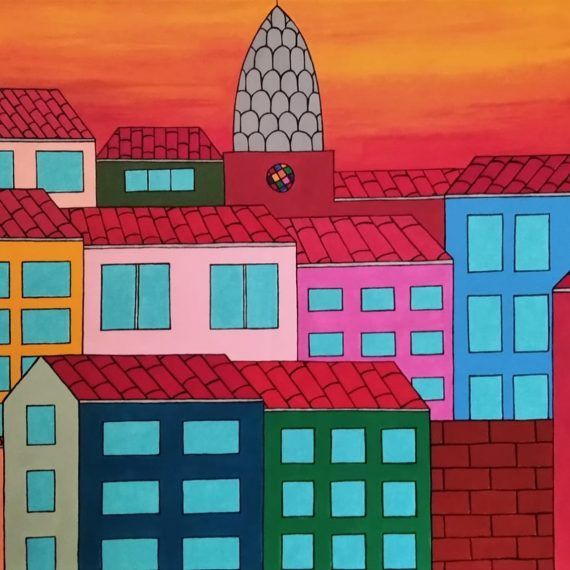 AMANECER (EN LA CIUDAD) - Acrílico sobre lienzo - 70 x 50 cm