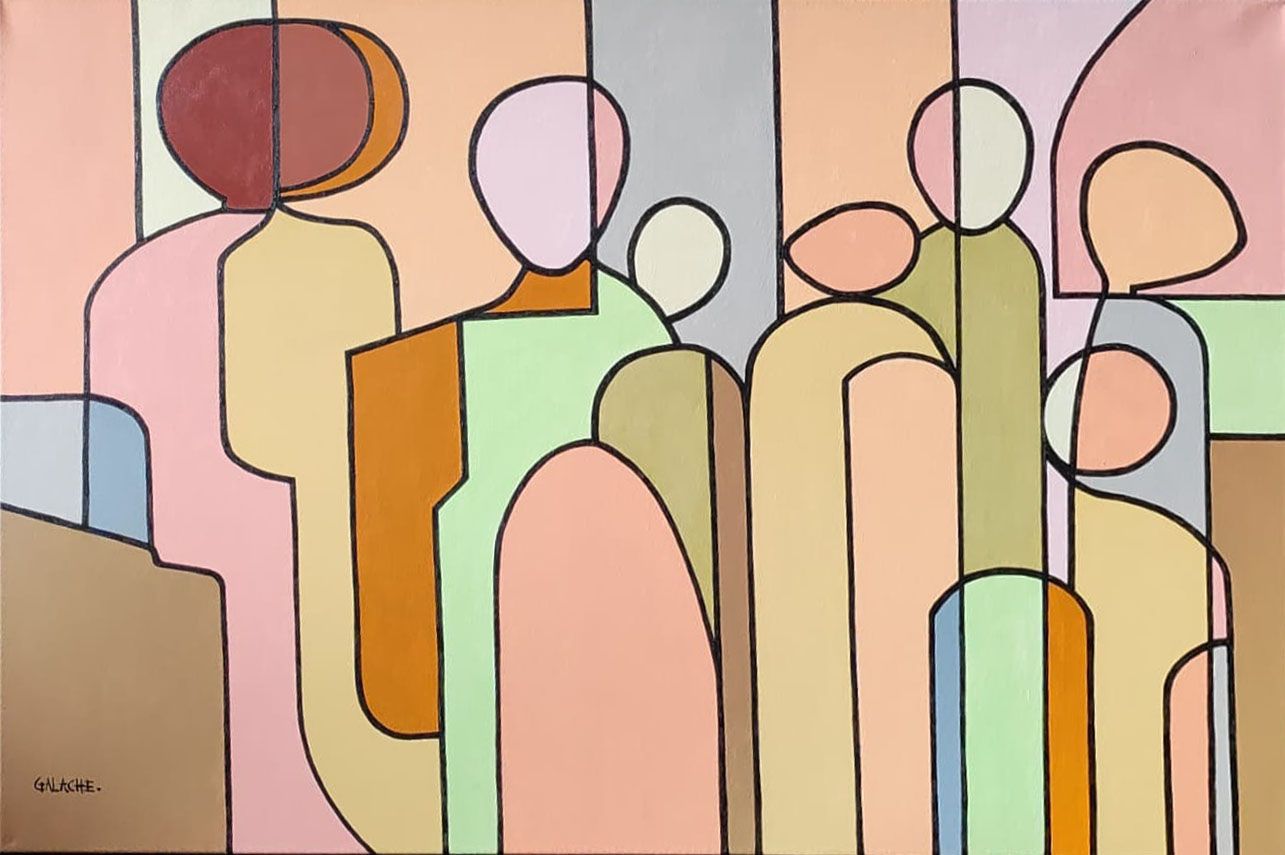 FAMILIA NUMEROSA - Acrílico sobre lienzo - 90 x 60 cm