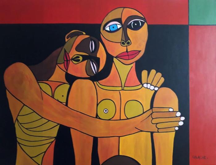 MADRE E HIJO - Acrílico sobre lienzo - 90 x 70 cm