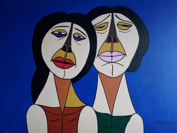 DOS HERMANAS - Acrílico sobre lienzo - 80 x 60 cm