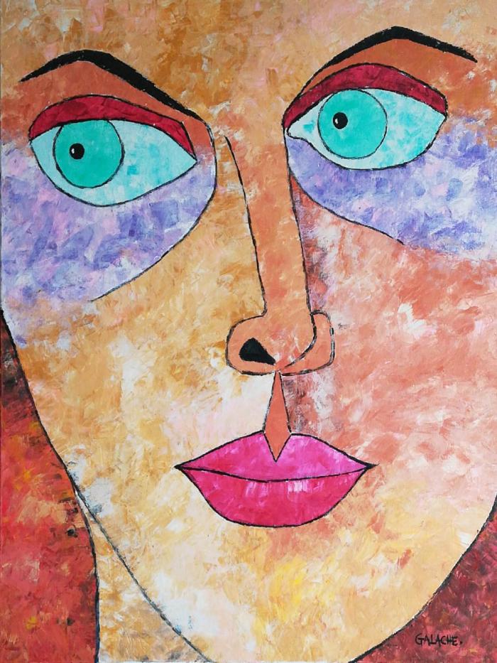 LA DAMA DE LAS OJERAS - Acrílico sobre lienzo - 80 x 60 cm