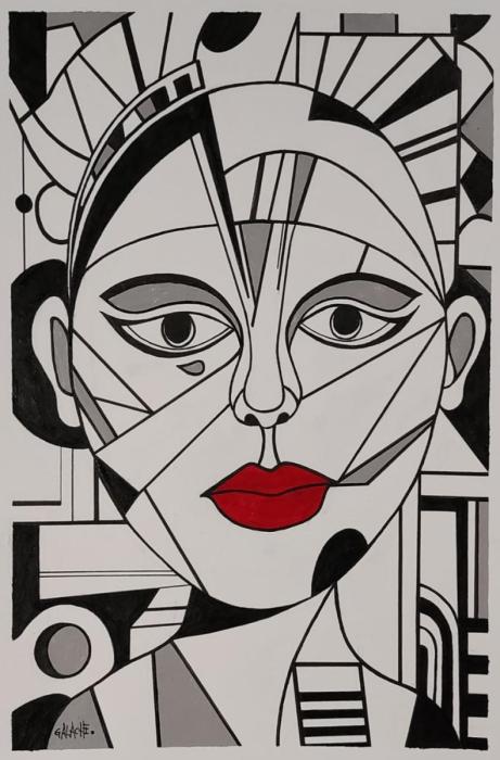 CHARLENE - Acrílico sobre papel - 30 x 42 cm