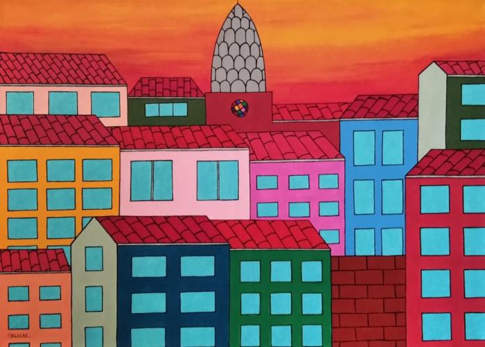 AMANECER (EN LA CIUDAD) - Acrílico sobre lienzo - 70 x 50 cm