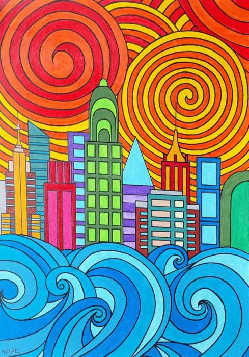 APOCALIPSIS - Acrílico sobre papel - 30 x 40 cm