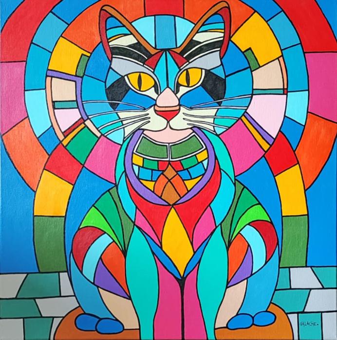 BASTET - Acrílico sobre lienzo - 60 x 60 cm