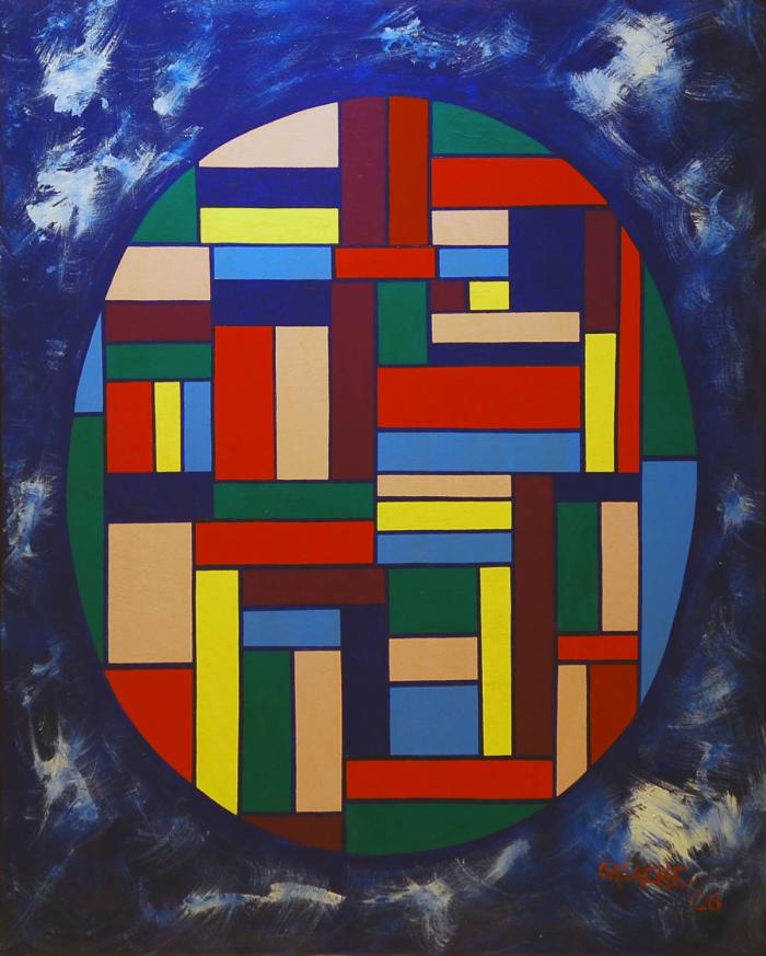 COMPOSICIÓN GEOMÉTRICA - Acrílico sobre lienzo - 100 x 80 cm