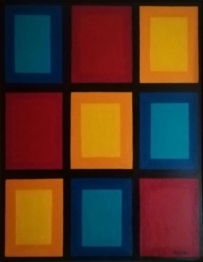 COMPOSICIÓN GEOMÉTRICA - Acrílico sobre lienzo - 90 x 70 cm
