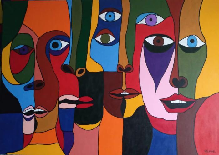 ESPECTADORES - Acrílico sobre lienzo - 100 x 70 cm