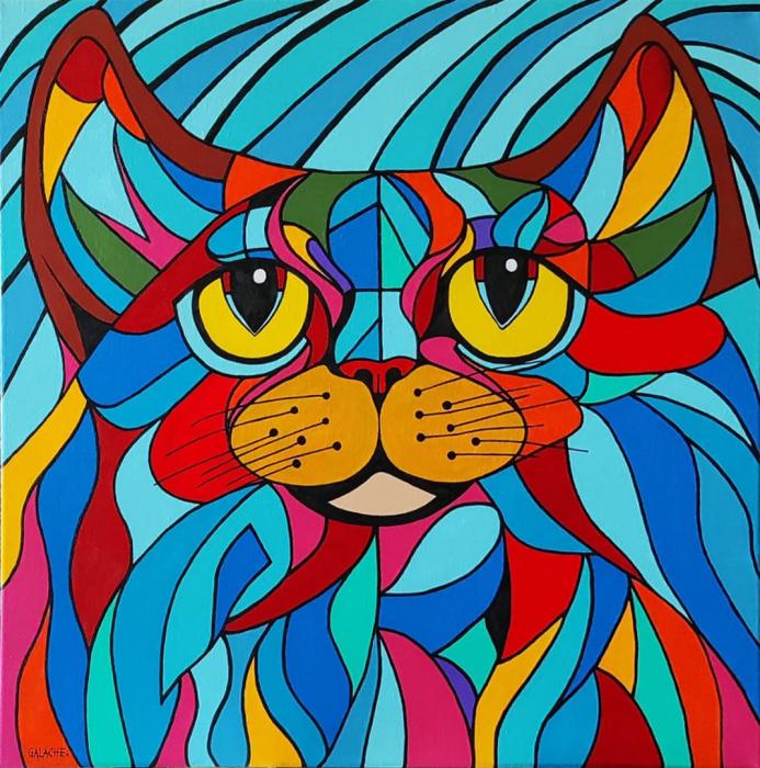 GATO - Acrílico sobre lienzo - 60 x 60 cm