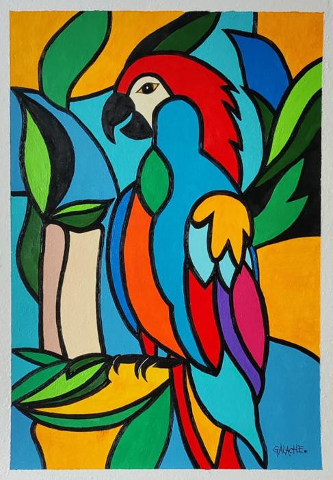 GUACAMAYO - Acrílico sobre papel - 30 x 42 cm