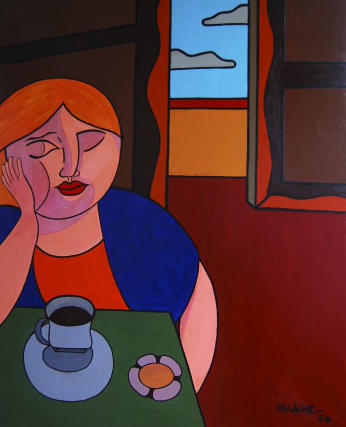 EL CAFÉ - Acrílico sobre lienzo