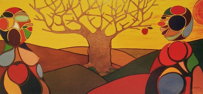 LA MANZANA - Acrílico sobre lienzo - 250 x 105 cm (Colección privada)