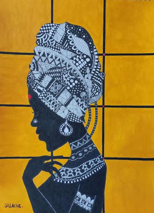 LA NEGRA CARLOTA - Acrílico sobre papel - 30 x 41 cm