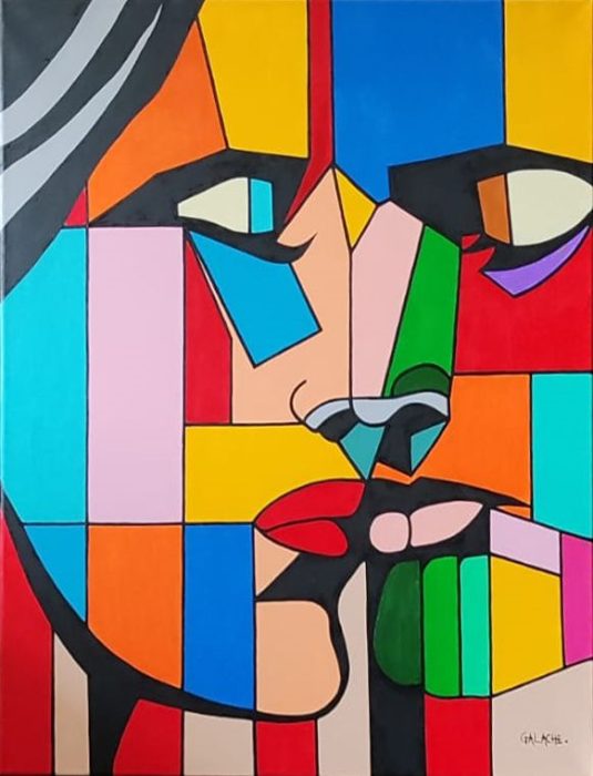 LABIOS COMPARTIDOS - Acrílico sobre lienzo - 50 x 60 cm