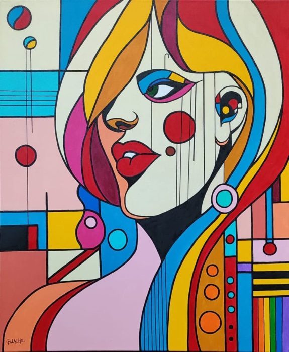 LA MUSA NEÓN - Acrílico sobre lienzo - 50 x 60 cm