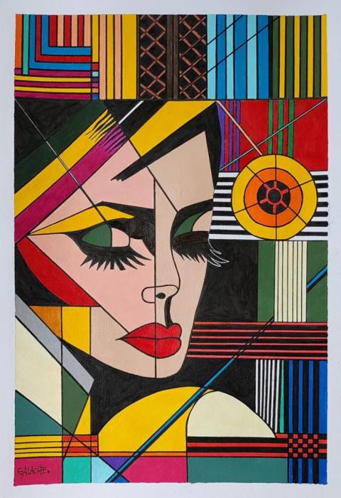 LIZA - Acrílico y tinta sobre papel - 30 x 42 cm