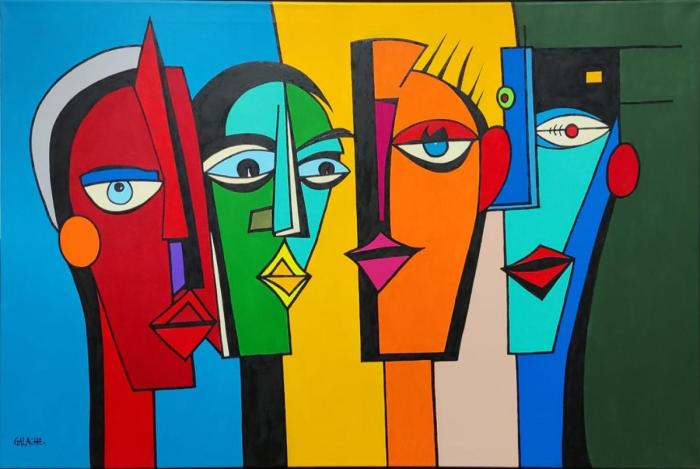 LOS VIGILANTES DEL FRENOPÁTICO - Acrílico sobre lienzo - 90 x 60 cm