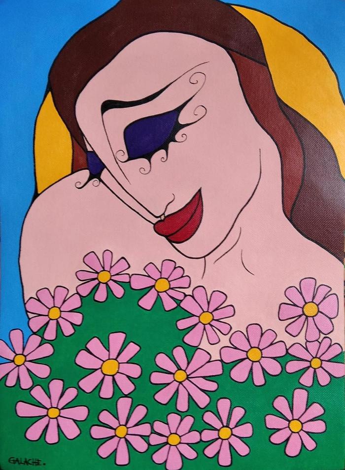 MARGARITAS - Acrílico sobre lienzo - 30 x 42 cm