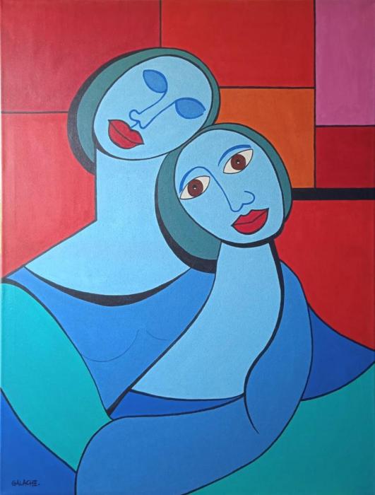 MARTA Y MARÍA - Acrílico sobre lienzo - 60 x 80 cm