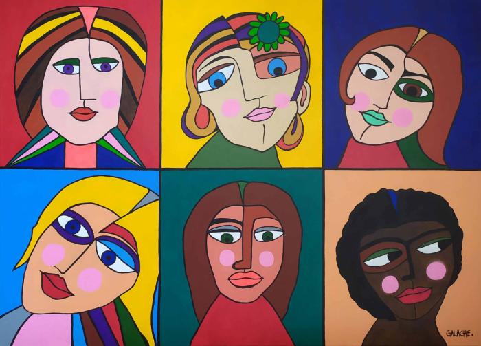 MUJERES DEL MUNDO - Acrílico sobre lienzo - 80 x 60 cm