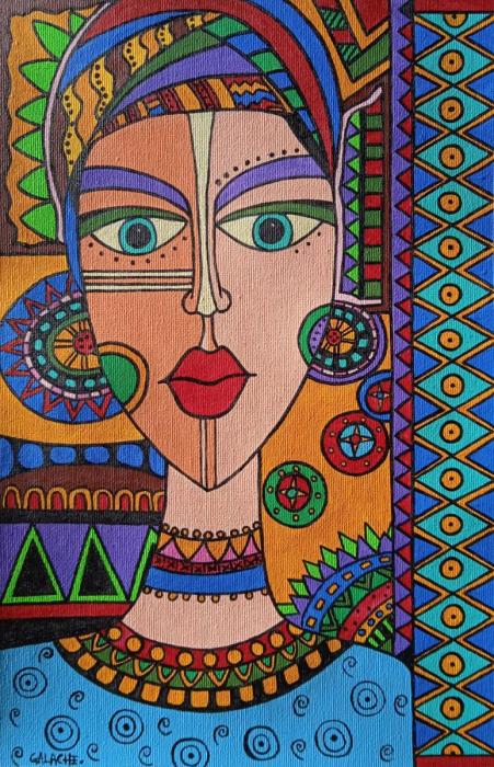 POONAM - Acrílico sobre papel entelado