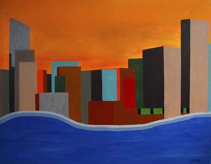 PAISAJE URBANO - Acrílico sobre lienzo