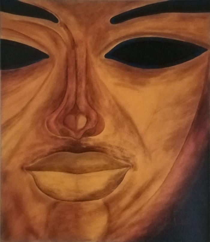 MÁSCARA EGIPCIA - Acrílico sobre lienzo - 60 x 50 cm