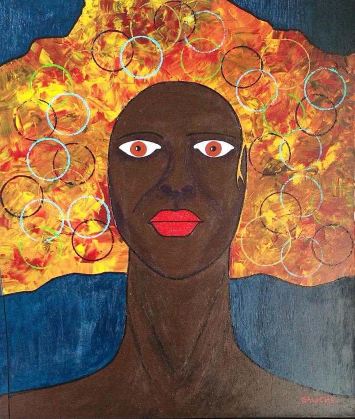 LA DAMA DE FUEGO - Acrílico sobre lienzo - 70 x 60 cm