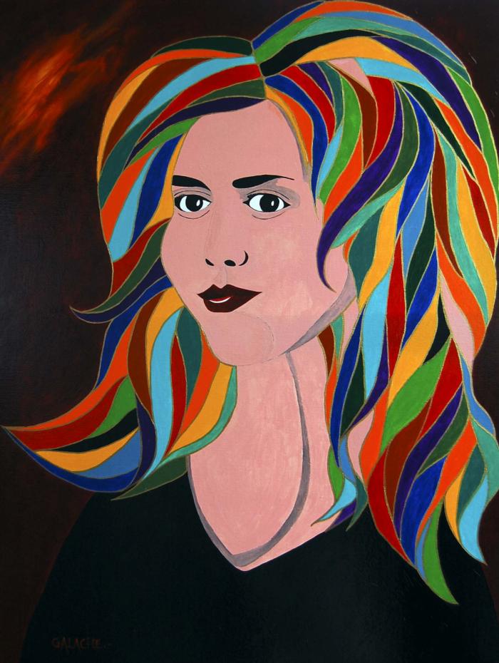 MUJER - Acrílico sobre lienzo - 70 x 60 cm (Colección privada)
