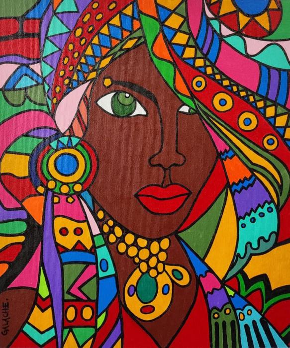 VAIANA - Acrílico sobre papel entelado