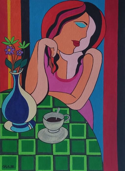 EL CAFÉ - Acrílico sobre tela