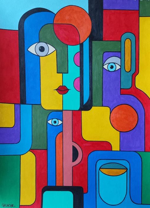 FOTO FAMILIAR - Acrílico sobre papel - 30 x 40 cm