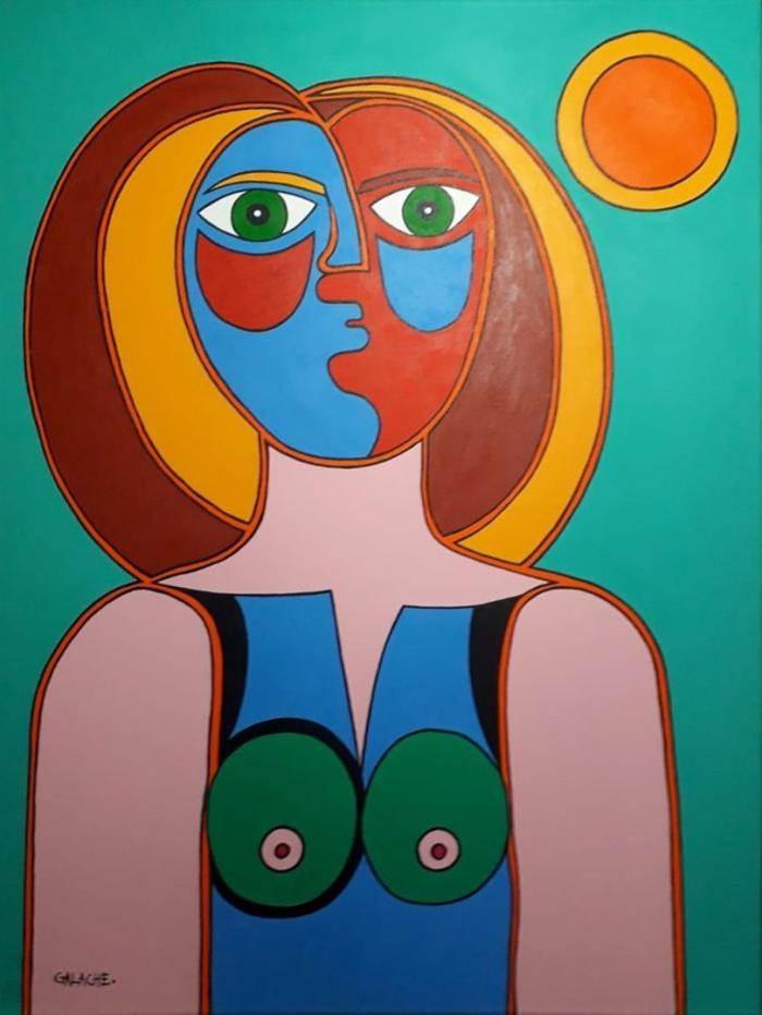 MUJER SOL - Acrílico sobre lienzo - 80 x 60 cm