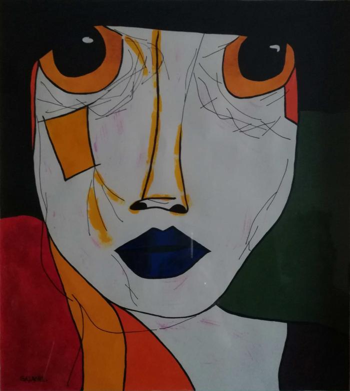 OJOS - Acrílico y tinta sobre papel - 40 x 30 cm